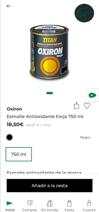 Lote 2 botes Oxiron Forja Negro 750ml