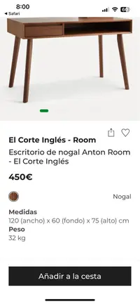 Escritorio de nogal Anton Room  El Corte Inglés - miniatura 1
