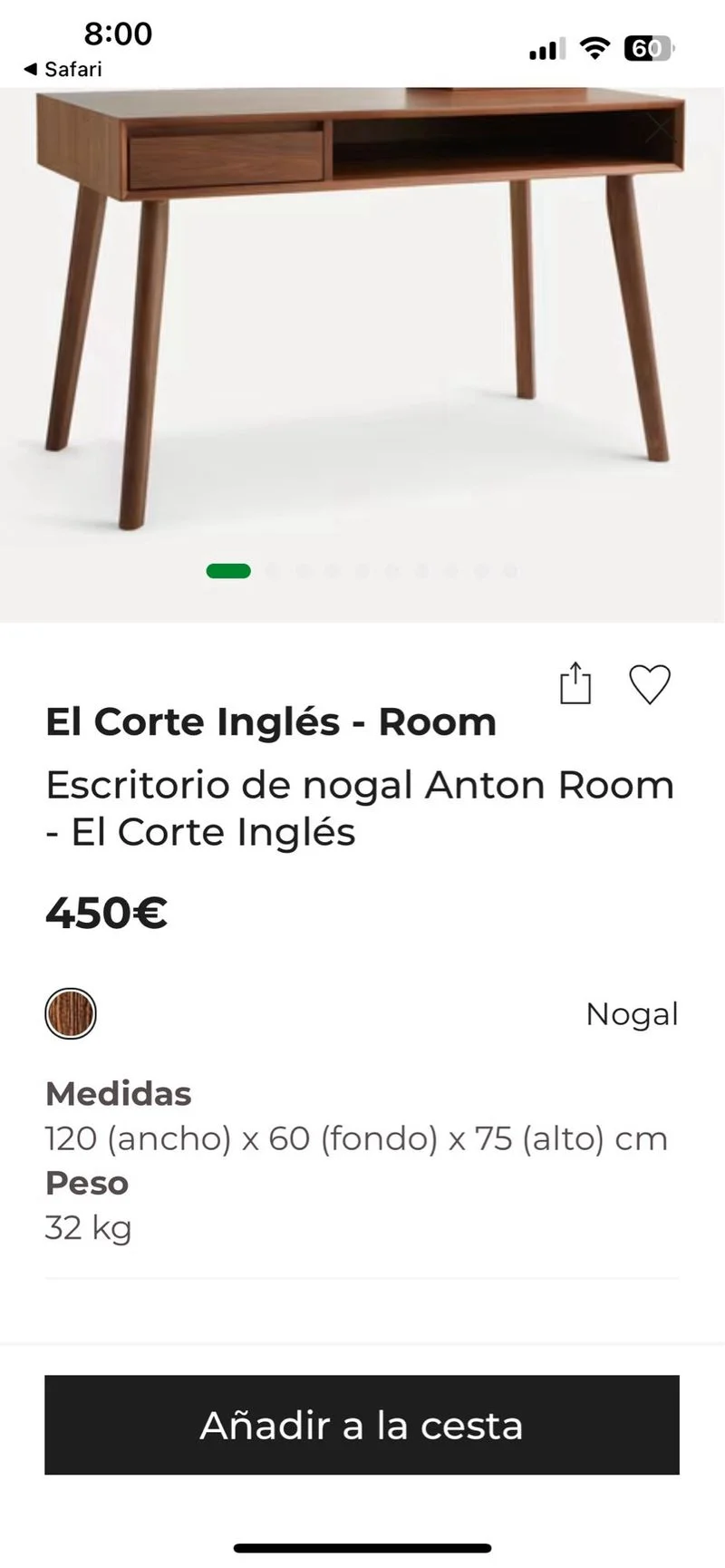 Escritorio de nogal Anton Room El Corte Inglés