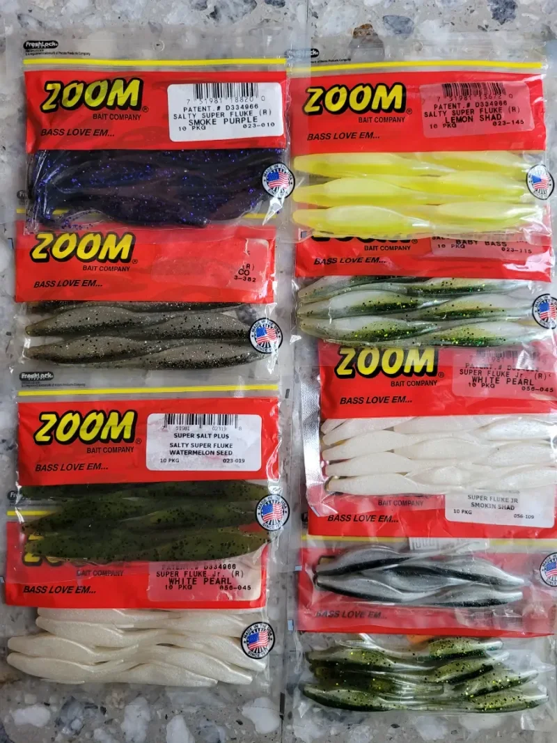 Lote Zoom Super Fluke Señuelos Pesca