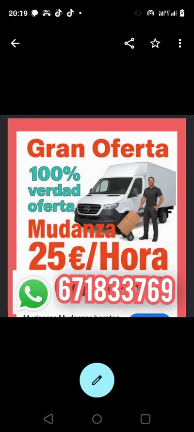 Mudanzas Económicas 25€/Hora