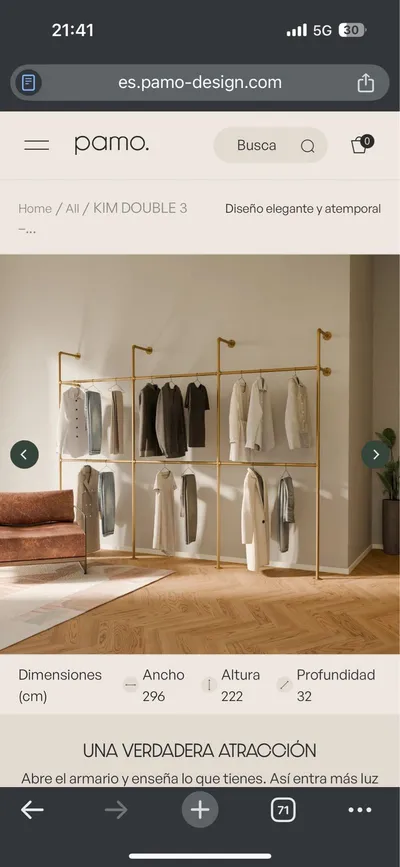 modulo vestidor estil industrial marca PAMO DESIGN