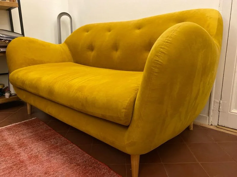 Sofá 2 plazas color mostaza (Habitat)