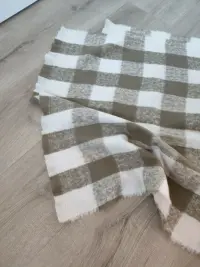 Bufanda cuadros marrón y blanco 2*40*160 cm - miniatura 1