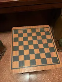 Mesa plegable tablero ajedrez madera - miniatura 2