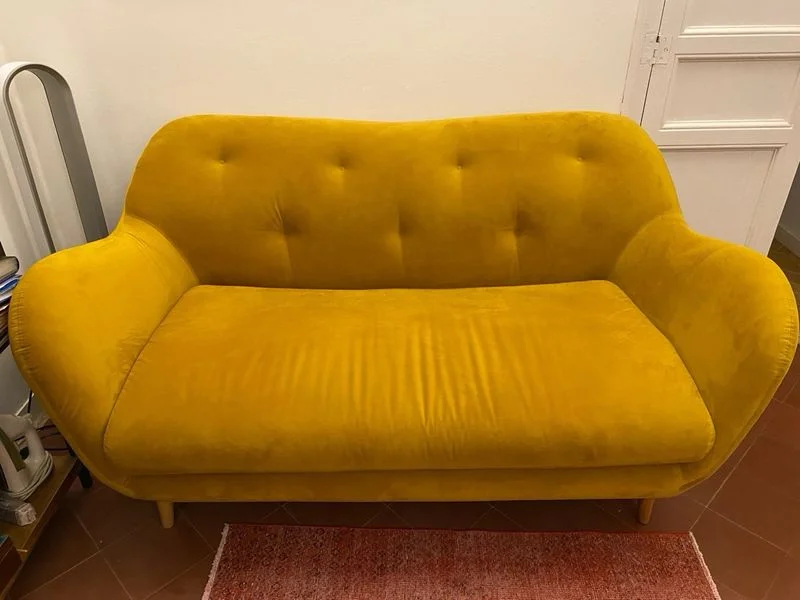 Sofá 2 plazas color mostaza (Habitat) - foto 2