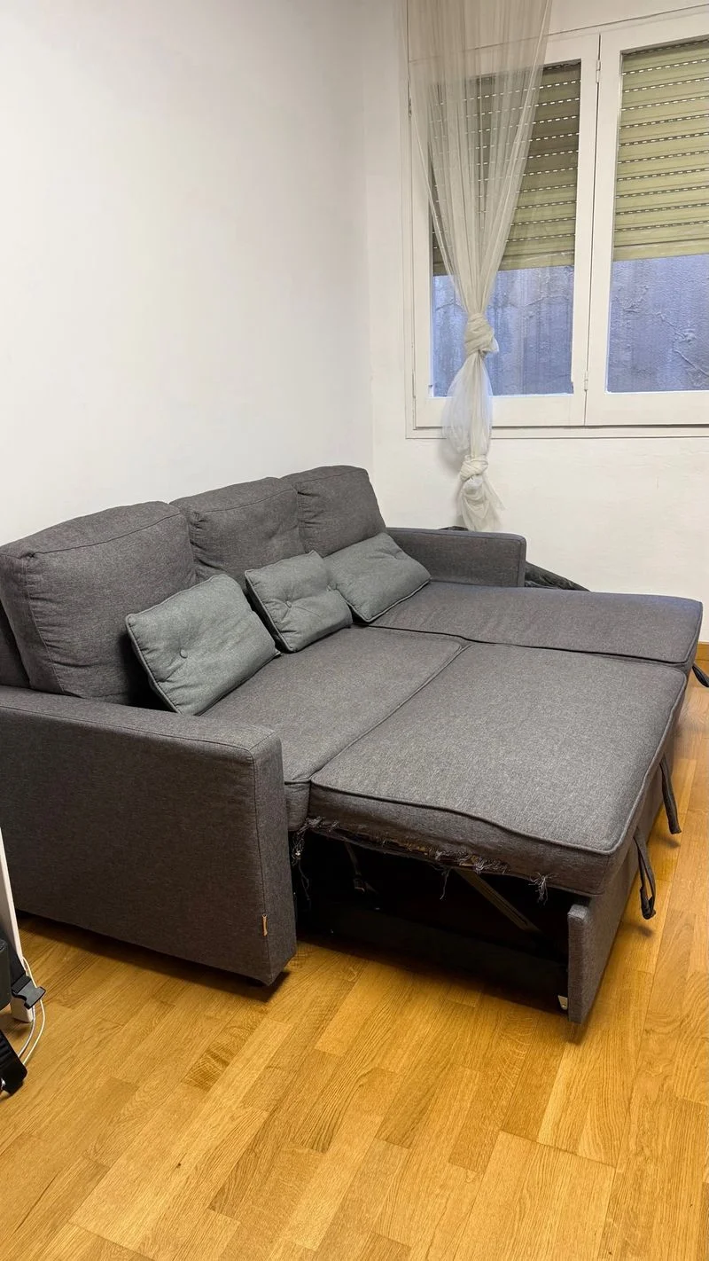 Sofá cama esquinero gris 3 plazas - foto 2