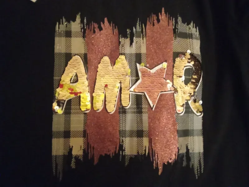 Camiseta negra manga larga AMOR - foto 2