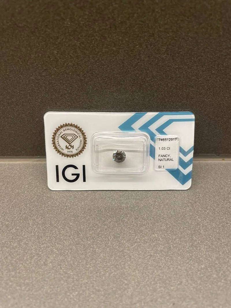 Diamante Natural 1.03 ct verde Grisáceo - foto 2