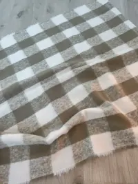 Bufanda cuadros marrón y blanco 2*40*160 cm - miniatura 2