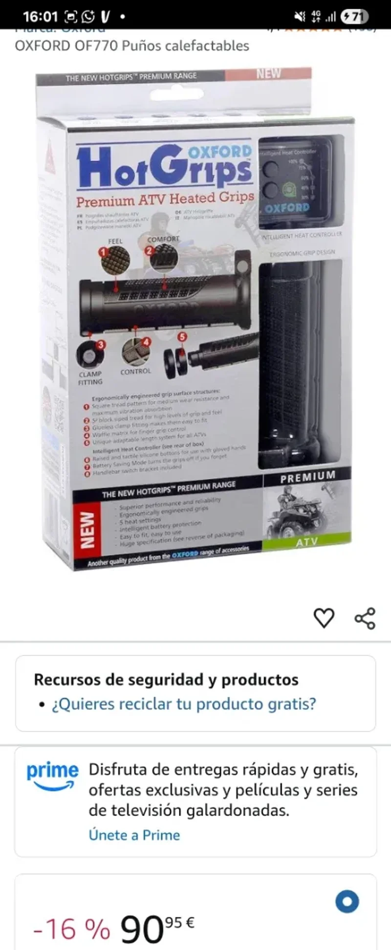 Puños Calefactables Oxford HotGrips Premium ATV - foto 2