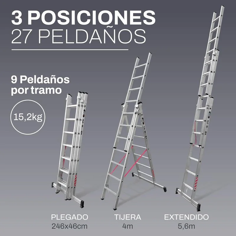 Escalera Plegable 3 en 1 - 6,6 Metros - foto 3
