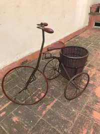 Bicicleta Decorativa Cesta Mimbre - miniatura 3