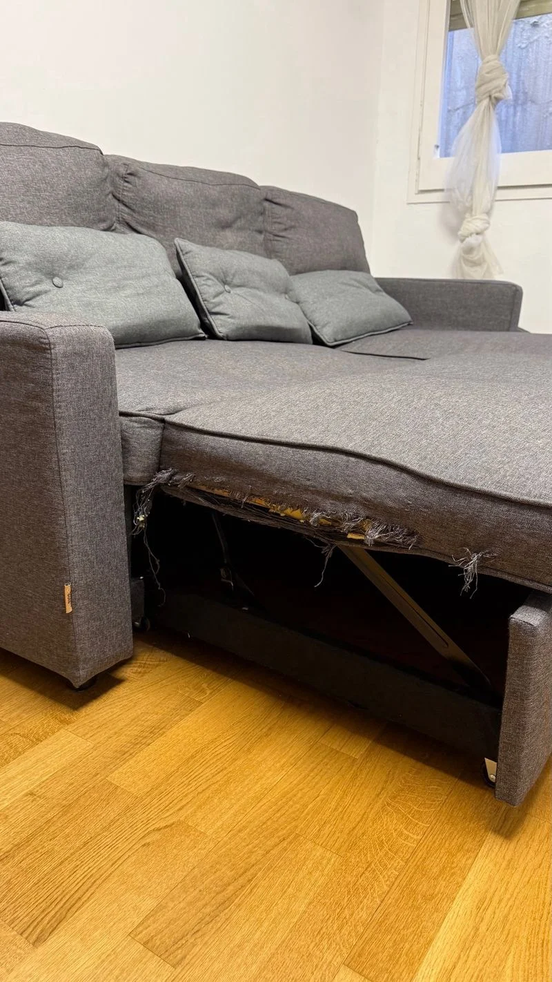 Sofá cama esquinero gris 3 plazas - foto 3