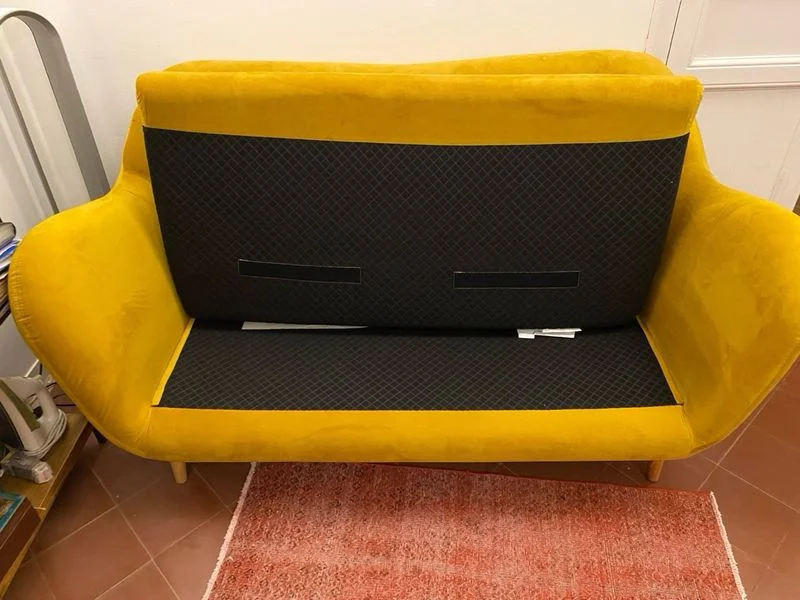 Sofá 2 plazas color mostaza (Habitat) - foto 4